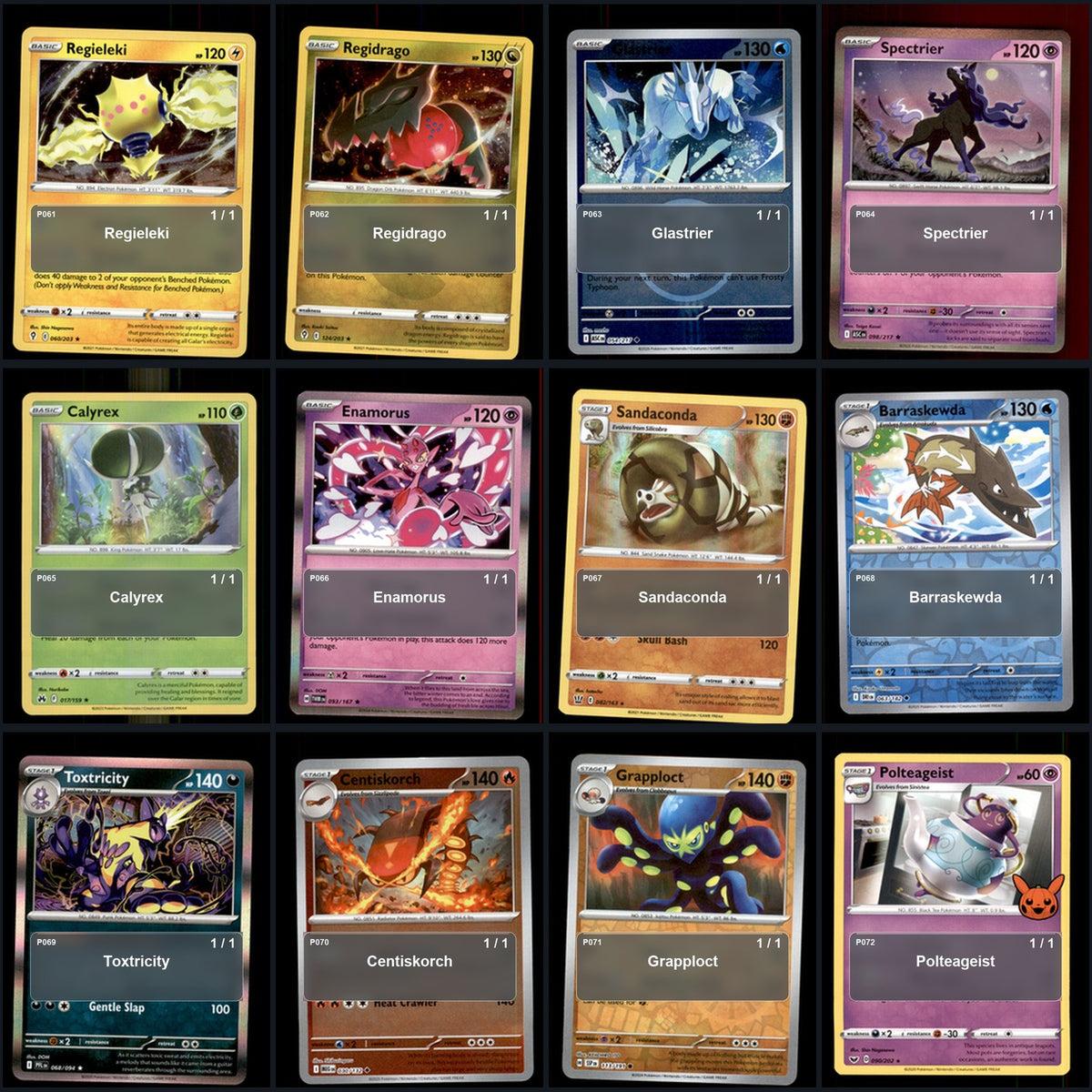 Pokemon TCG Generation 8 Galar Pokemon Pokedex Set 86 Cards Collection