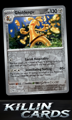 Reverse Holofoil Gholdengo 067/091 Pokemon Rare SV: Paldean Fates Card NM