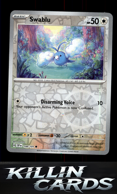 Reverse Holofoil Swablu 148/191 Pokemon Common SV08: Surging Sparks Card NM
