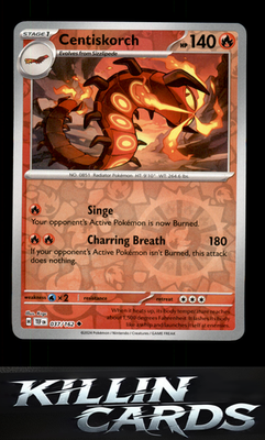 Reverse Holofoil Centiskorch 037/162 Pokemon Uncommon SV05: Temporal Forces Card