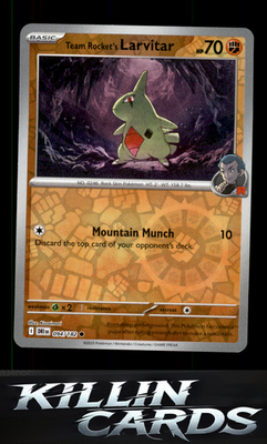 Reverse Holofoil Team Rocket's Larvitar 094/182 Pokemon Common SV10: Destined Ri