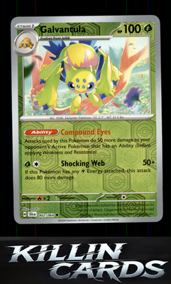 Reverse Holofoil Galvantula 002/064 Pokemon Uncommon SV: Shrouded Fable Card NM