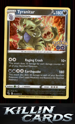Tyranitar 043/078 Pokemon Holo Rare Pokemon GO Card NM