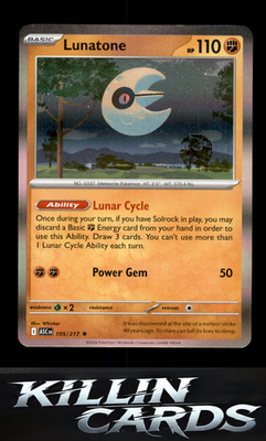 Lunatone 105/217 Pokemon Rare ME: Ascended Heroes Card NM