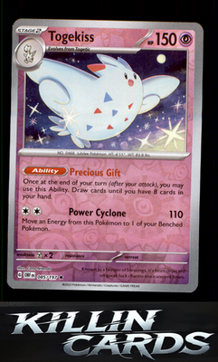 Reverse Holofoil Togekiss 085/197 Pokemon Rare SV03: Obsidian Flames Card NM