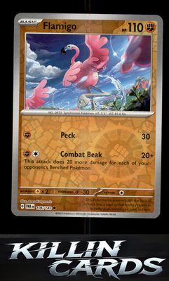 Reverse Holofoil Flamigo 106/182 Pokemon Common SV04: Paradox Rift Card NM