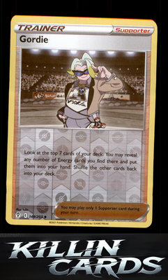 Reverse Holofoil Gordie 149/203 Pokemon Uncommon SWSH07: Evolving Skies Card NM
