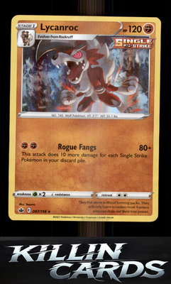 Lycanroc 087/198 Pokemon Holo Rare SWSH06: Chilling Reign Card NM