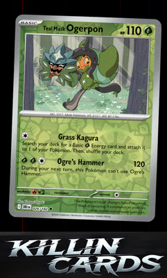 Reverse Holofoil Teal Mask Ogerpon 026/182 Pokemon Uncommon SV10: Destined Rival