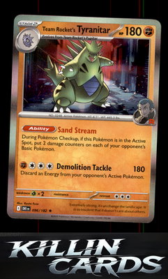 Team Rocket's Tyranitar 096/182 Pokemon Rare SV10: Destined Rivals Card NM