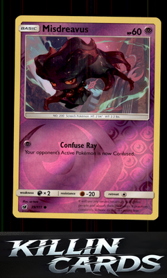 Reverse Holofoil Misdreavus 39/111 Pokemon Common SM - Crimson Invasion Card NM