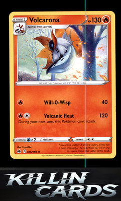 Volcarona 025/159 Pokemon Rare SWSH: Crown Zenith Card LP