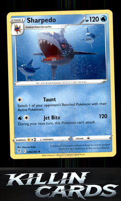 Sharpedo 036/203 Pokemon Rare SWSH07: Evolving Skies Card NM