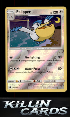 Reverse Holofoil Pelipper 112/168 Pokemon Uncommon SM - Celestial Storm Card NM