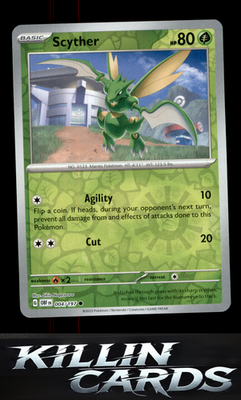 Reverse Holofoil Scyther 004/197 Pokemon Common SV03: Obsidian Flames Card NM
