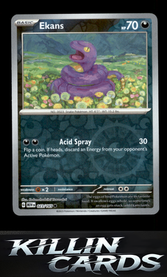 Reverse Holofoil Ekans 023/165 Pokemon Common SV: Scarlet & Violet 151 Card NM