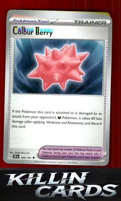 Colbur Berry 168/191 Pokemon Uncommon SV08: Surging Sparks Card NM