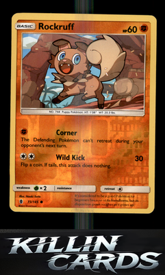 Reverse Holofoil Rockruff 73/145 Pokemon Common SM - Guardians Rising Card NM