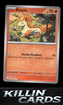 Reverse Holofoil Ponyta 029/182 Pokemon Common SV10: Destined Rivals Card NM