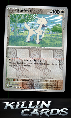 Reverse Holofoil Furfrou 051/064 Pokemon Common SV: Shrouded Fable Card NM