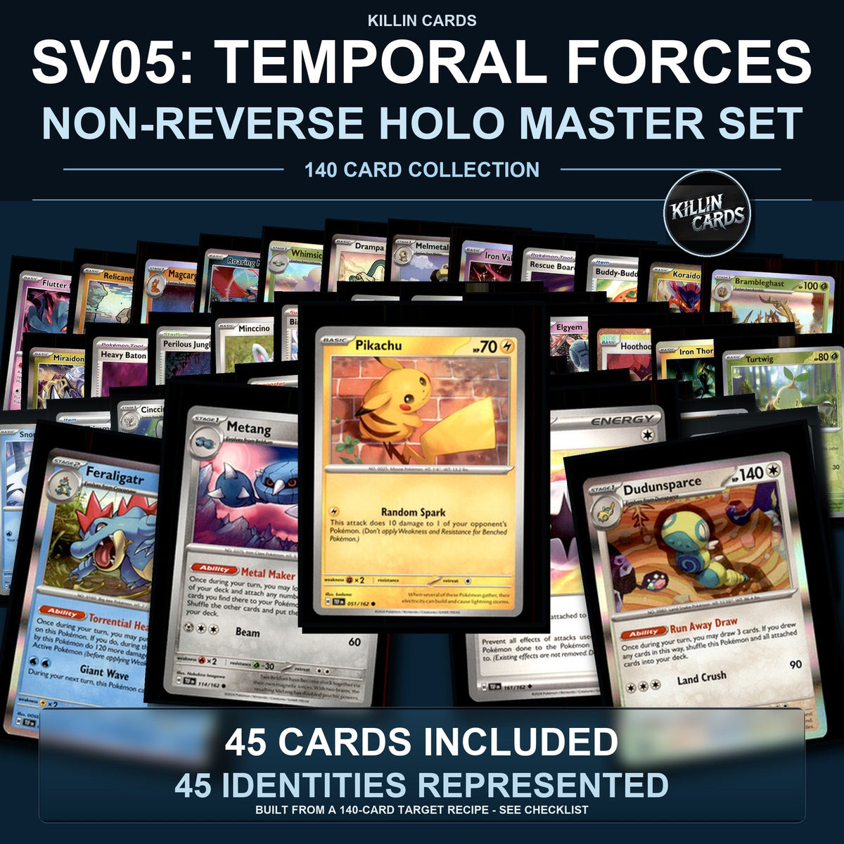 Pokemon TCG SV05: Temporal Forces C/UC/R Standard Set 45 Cards