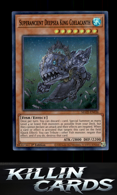Superancient Deepsea King Coelacanth MAZE-EN036 YuGiOh Super Rare Maze of Memori
