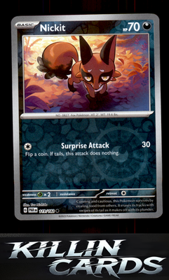 Reverse Holofoil Nickit 119/182 Pokemon Common SV04: Paradox Rift Card NM
