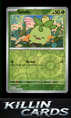 Reverse Holofoil Smoliv 019/197 Pokemon Common SV03: Obsidian Flames Card NM