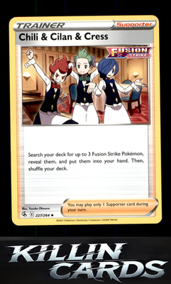Chili & Cilan & Cress 227/264 Pokemon Uncommon SWSH08: Fusion Strike Card NM