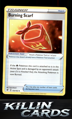 Burning Scarf 155/192 Pokemon Uncommon SWSH02: Rebel Clash Card NM