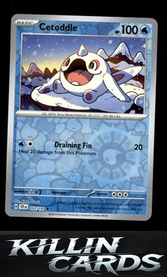 Reverse Holofoil Cetoddle 053/191 Pokemon Common SV08: Surging Sparks Card NM