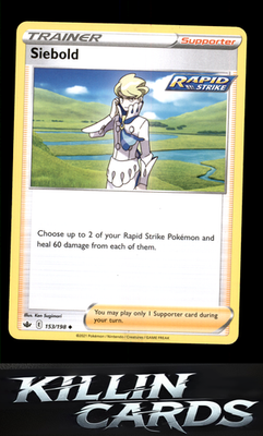 Siebold 153/198 Pokemon Uncommon SWSH06: Chilling Reign Card NM