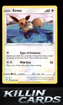Eevee 052/072 Pokemon Common Shining Fates Card NM