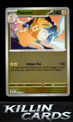 Reverse Holofoil Pawmot 034/094 Pokemon Rare ME02: Phantasmal Flames Card NM
