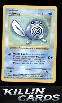 Poliwag 059/102 Pokemon Common Base Set (Shadowless) Card DM