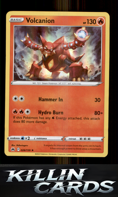 Volcanion 026/159 Pokemon Holo Rare SWSH: Crown Zenith Card NM