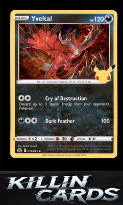 Yveltal 019/025 Pokemon Holo Rare Celebrations Card NM