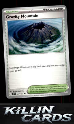 Gravity Mountain 177/191 Pokemon Uncommon SV08: Surging Sparks Card NM