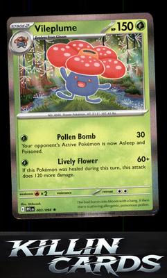 Vileplume 003/094 Pokemon Rare ME02: Phantasmal Flames Card NM