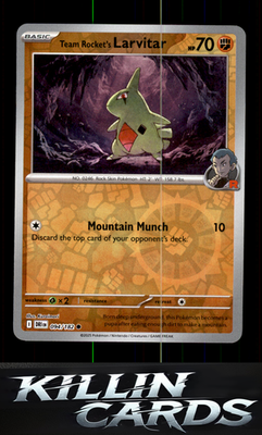 Reverse Holofoil Team Rocket's Larvitar 094/182 Pokemon Common SV10: Destined Ri