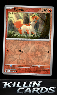 Reverse Holofoil Ponyta 019/142 Pokemon Common SV07: Stellar Crown Card NM