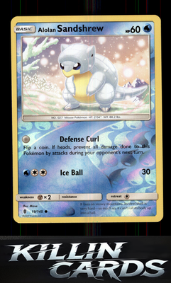 Reverse Holofoil Alolan Sandshrew 19/145 Pokemon Common SM - Guardians Rising Ca