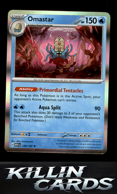Omastar 139/165 Pokemon Rare SV: Scarlet & Violet 151 Card NM