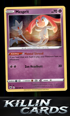 Mesprit 066/189 Pokemon Holo Rare SWSH10: Astral Radiance Card NM