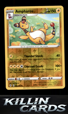 Reverse Holofoil Ampharos 056/203 Pokemon Rare SWSH07: Evolving Skies Card NM