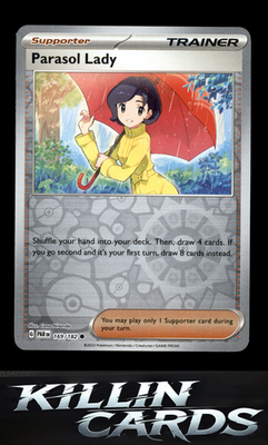 Reverse Holofoil Parasol Lady 169/182 Pokemon Common SV04: Paradox Rift Card NM