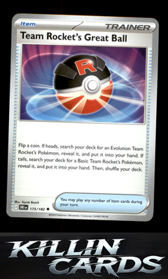 Team Rocket's Great Ball 175/182 Pokemon Uncommon SV10: Destined Rivals Card NM