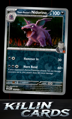 Reverse Holofoil Team Rocket's Nidorino 118/182 Pokemon Common SV10: Destined Ri