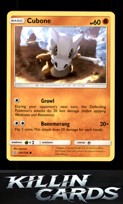 Cubone 105/236 Pokemon Common SM - Unified Minds Card NM