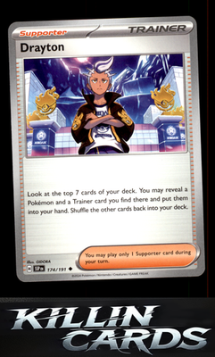 Drayton - 174/191 174/191 Pokemon Uncommon SV08: Surging Sparks Card NM